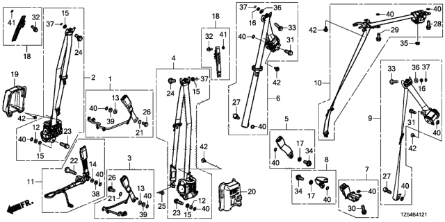 2016 Acura MDX  Nut, Push Diagram for 90543S2G004
