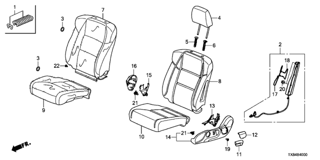 2013 Acura ILX Hybrid Cover, Left Front Seat Cushion Trim (Premium Black) Diagram for 81531TX6A11ZA