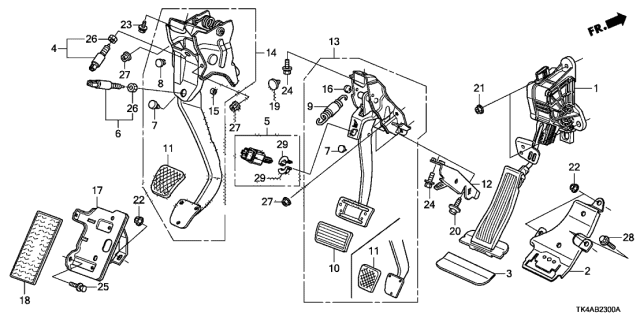 2014 Acura TL Bolt, Flange Diagram for 90104TR0A01