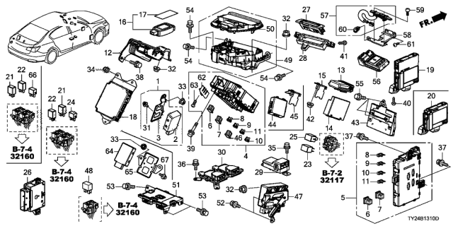 2017 Acura RLX Unit Assembly, 2-Way X Diagram for 38370TZ3A01