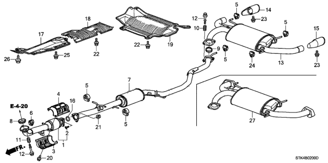 2009 Acura RDX Rubber, Exhaust Mounting Diagram for 18215STKA11