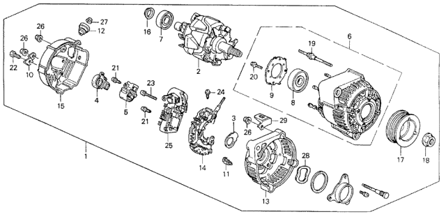 1993 Acura Vigor  Cover, Bearing Diagram for 31138PD1004