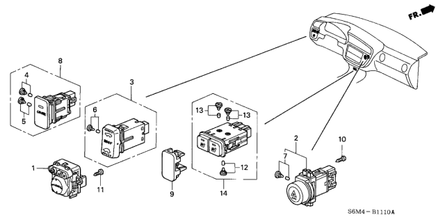 2002 Acura RSX  Bulb, Neo-Wedge (14V 60Ma) (Toyo) Diagram for 35871S3N901
