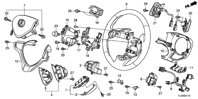 2013 Acura TSX Switch Assembly, Navigation Guide& Hft (Premium Black) Diagram for 35890TL0J01ZA