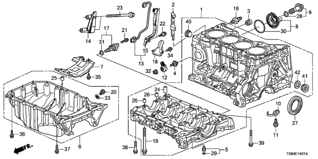 2013 Acura ILX  Cap, Oil Gallery Diagram for 11500R40A00