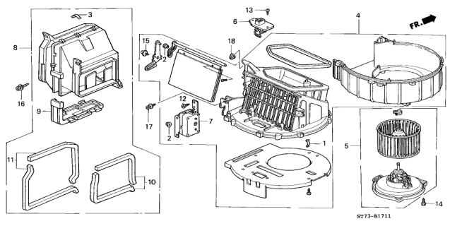 1999 Acura Integra Cover, Duct Diagram for 79813ST3E01