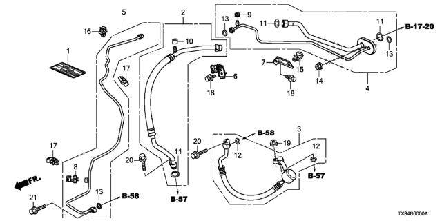 2014 Acura ILX Hybrid  Pipe, Receiver Diagram for 80341TX8A01