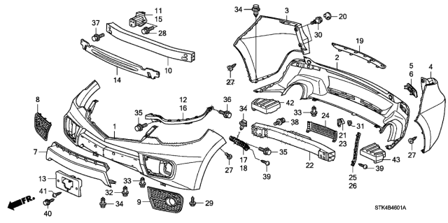 2025 Acura ADX Reflector Assembly, Right Rear Diagram for 33505SWA003
