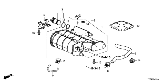 2016 Acura TLX Bracket, Canister Diagram for 17358T2AA01