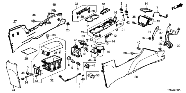 2018 Acura ILX  Stopper, Console Armrest Diagram for 83406TX6A01