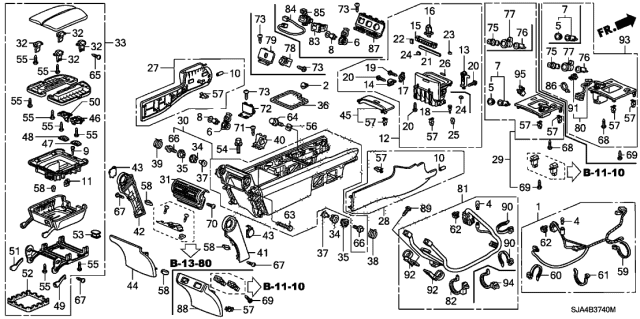 2010 Acura RL  Bush, Hinge Diagram for 83414SJA003