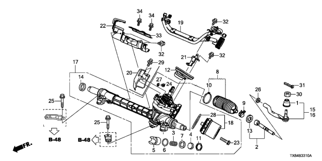 2013 Acura ILX  Plate, Power Steering Heat Baffle (Driver Side) Diagram for 53692TR7A00
