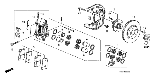 2012 Acura RL  M-Clip Diagram for 45237SJA003