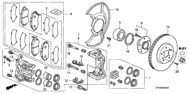 2008 Acura RDX  Pin B Diagram for 45262SHJA01