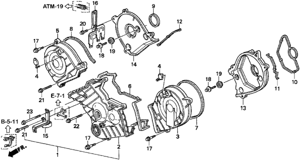 1998 Acura TL Cover, Timing Belt (Lower) Diagram for 11810PY3010