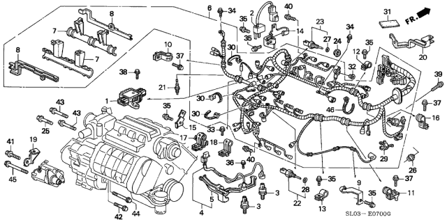 1996 Acura NSX Bolt, Flange (12X45) Diagram for 957011204508