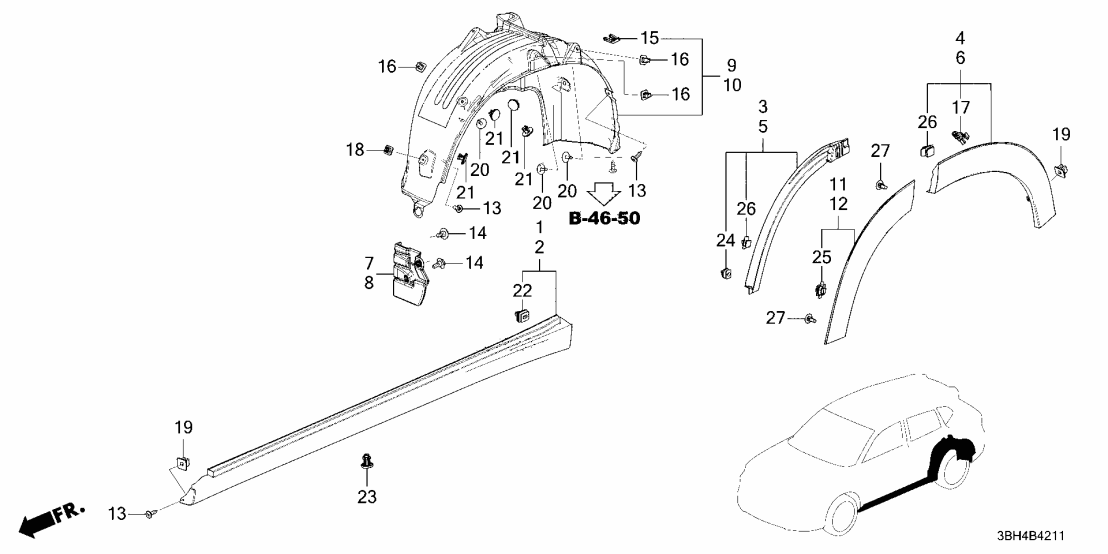 Acura 75390-3BH-A11ZB GARNISH, R. *NH573M*