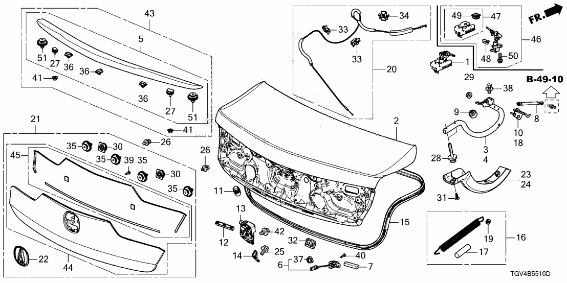 Acura 71700-TGV-A11 SPOILER ASSY., TRUNK