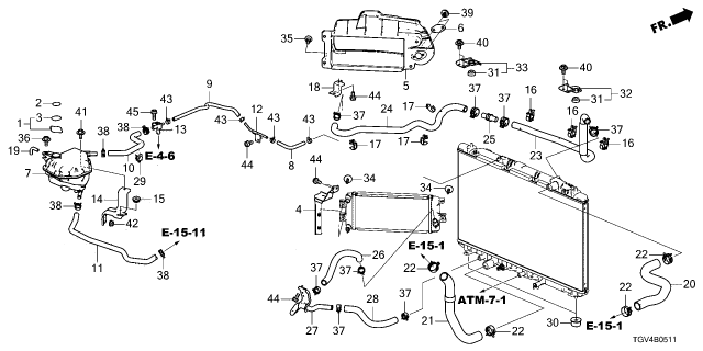 2023 Acura TLX LABEL, RADIATOR CAP Diagram for 19046RBDE00