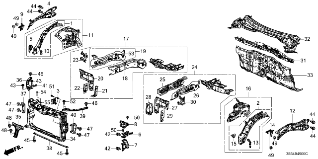 2025 Acura Integra DASHBOARD (UPPER) Diagram for 61100T20A00ZZ