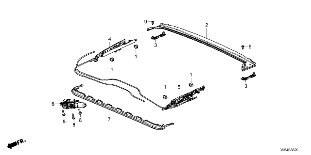 2023 Acura Integra LINK, R. SUNROOF Diagram for 70300TLAA03
