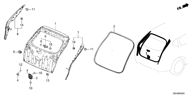 2025 Acura ADX STOPPER, TAILGATE Diagram for 74827T0AA00