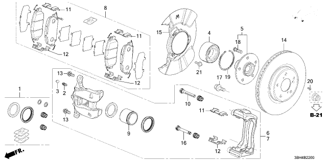 2025 Acura ADX PAD SET, FR Diagram for 45022TLAA10