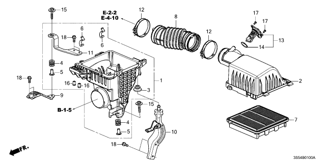 2025 Acura Integra STAY A, AIR CLEANER Diagram for 1726164AA00