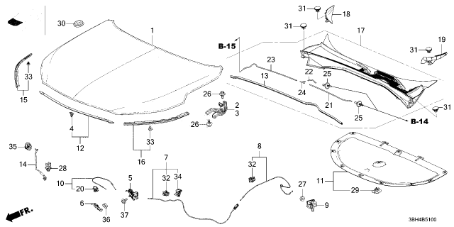 2025 Acura ADX CLIP, HOOD OPEN WIRE Diagram for 91505TAAN01