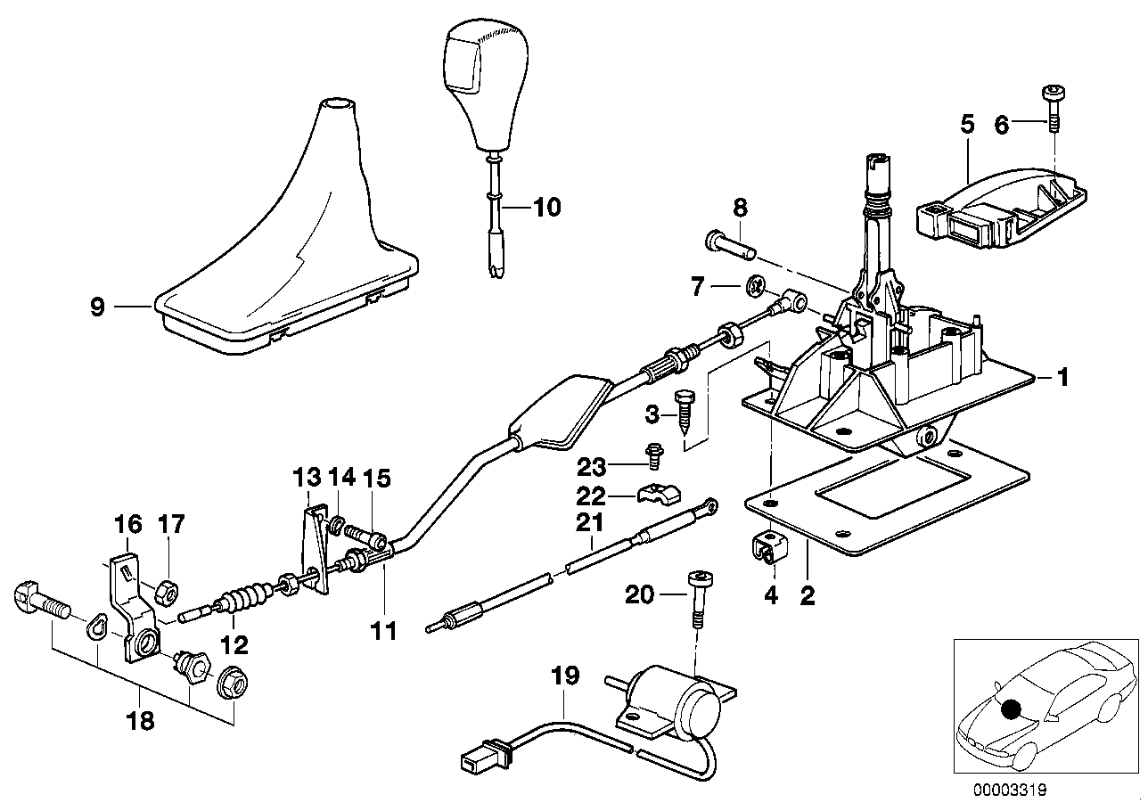 BMW 24-51-1-219-039 Selector Lever