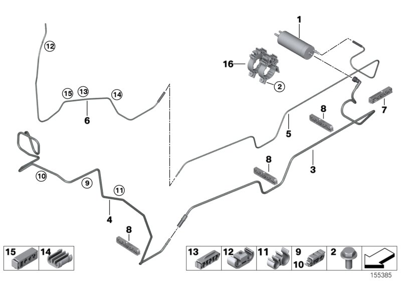 BMW 16-12-6-762-419 Tubing Support