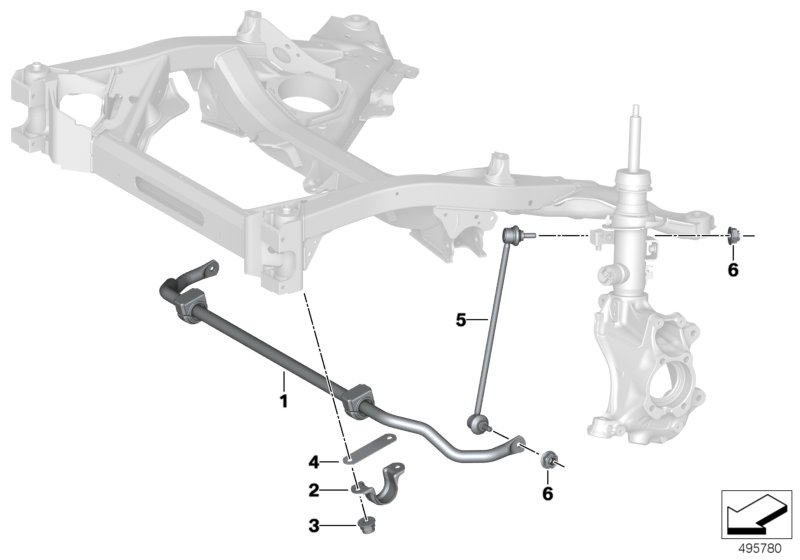 BMW 31-30-6-873-993 STABILIZER FRONT WITH RUBBER