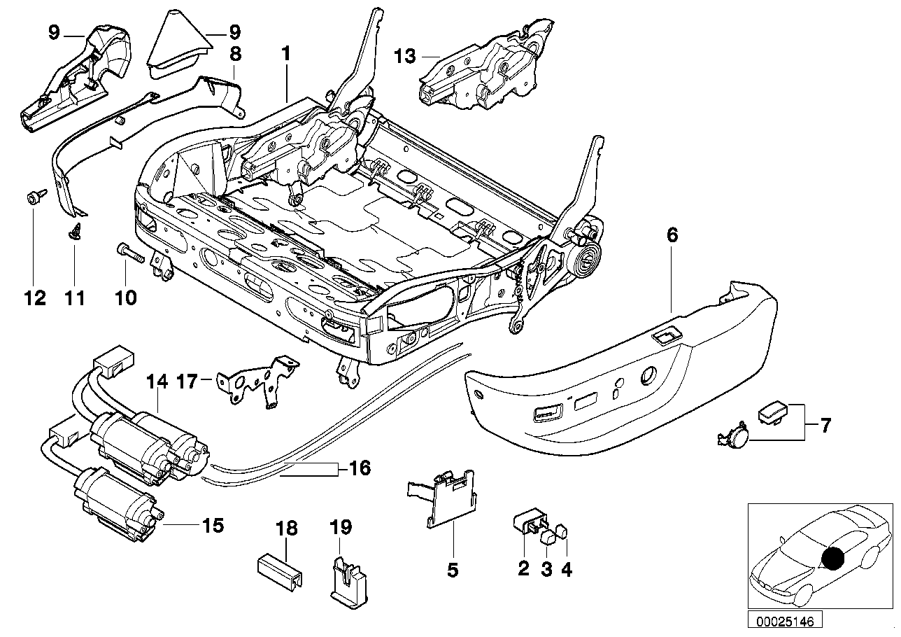 BMW 67-31-8-352-196 Drive, Seat Depth Ajustment