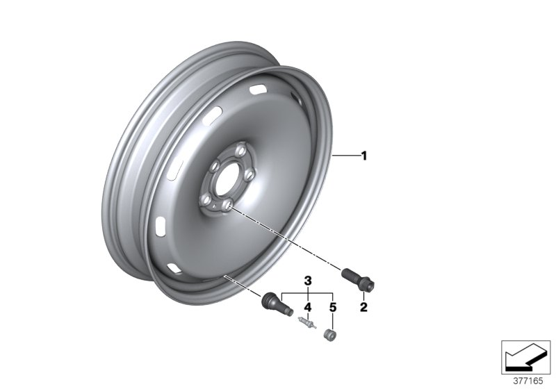 BMW 36-11-6-851-507 Compact Spare Wheel, Steel, Black