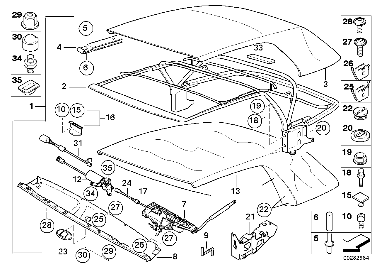 BMW 54-34-8-268-982 Ball Pin, Top