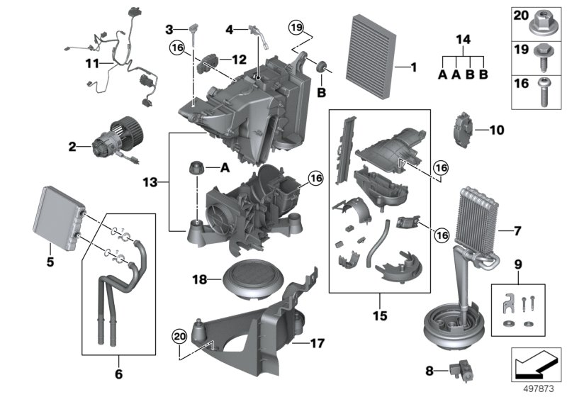 BMW 64-11-9-361-711 Installation Kit, Heat Exchanger