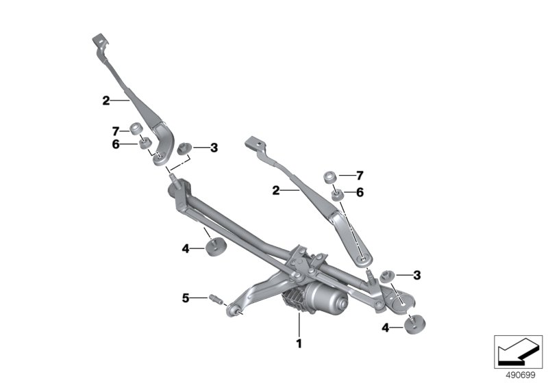 BMW 61-61-7-947-093 WIPER SYSTEM, COMPLETE