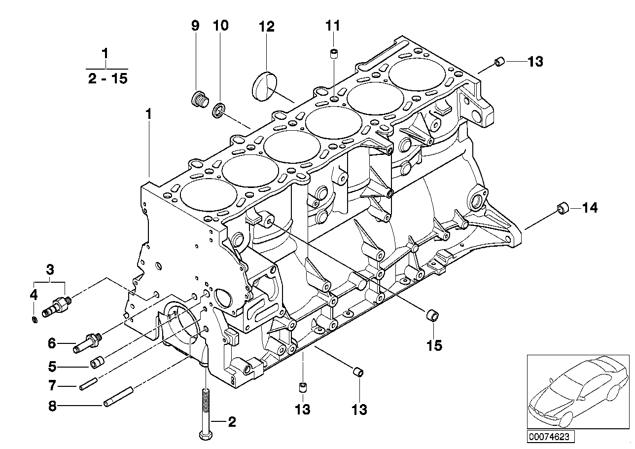 BMW 11-11-7-838-751 Engine Block With Piston