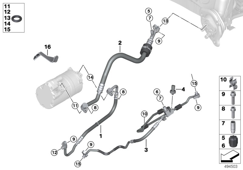 BMW 12-43-8-602-278 PRESSURE HOSE BRACKET