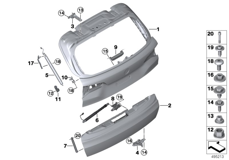 BMW 51-24-7-467-202 Support, Trunk Lid, Bottom