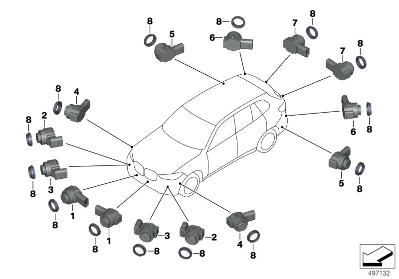BMW 66-20-9-472-120 ULTRASONIC SENSOR, PHYTONIC