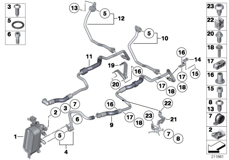 BMW 17-22-7-607-555 Clip