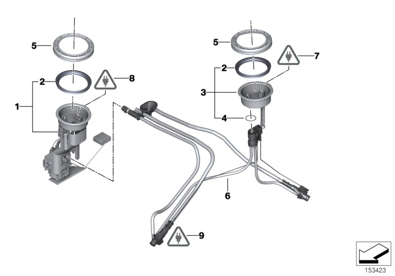 BMW 16-11-1-184-427 Cable Set For Tank With Sucking Jet Pump