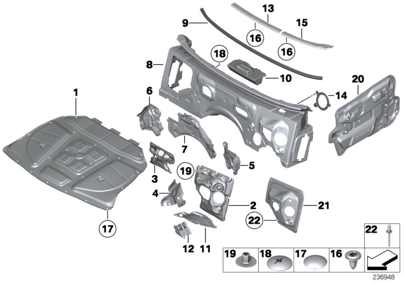 BMW 51-48-9-139-203 Sound Insulating.Dash Panel Engine Room L.