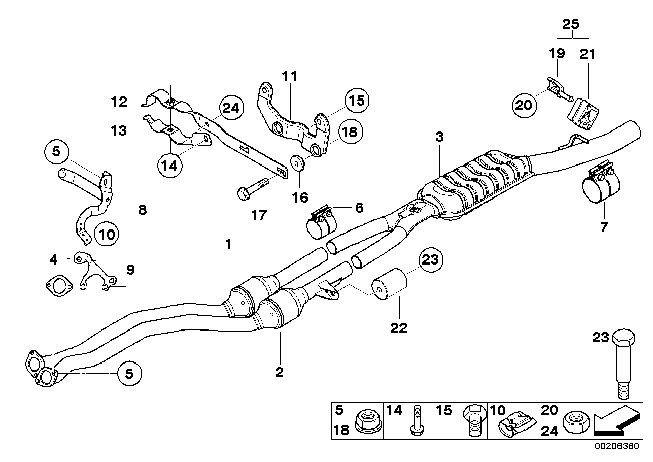 BMW 18-20-7-565-551 Bracket, Front Pipe