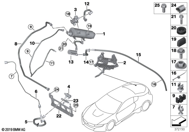 BMW 61-13-6-918-644 Cable Strap With Bracket