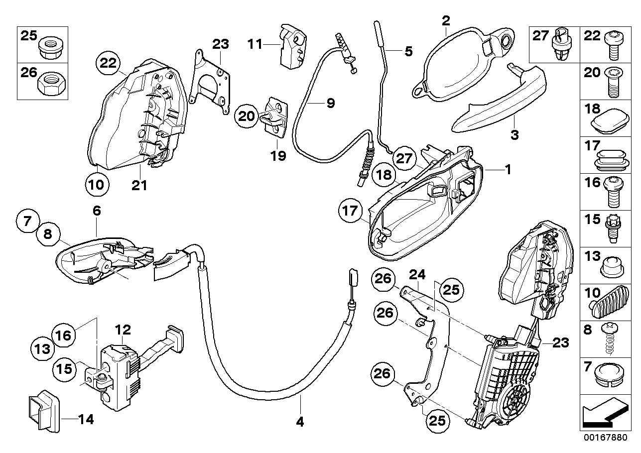 BMW 51-21-7-202-162 Lock, Complete, Right