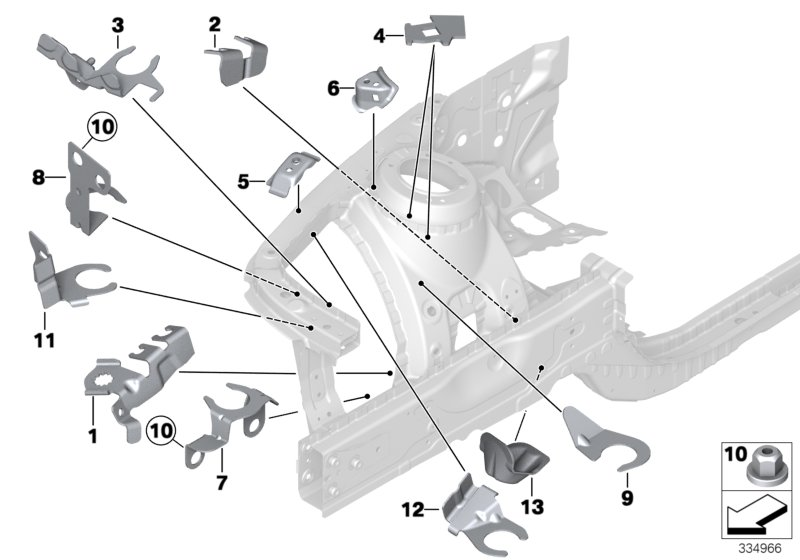 BMW 41-00-8-060-138 Bracket, Intake Silencer, Bottom Right
