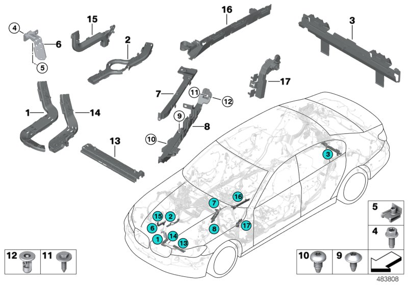 BMW 61-13-9-325-414 Right Cable Guide