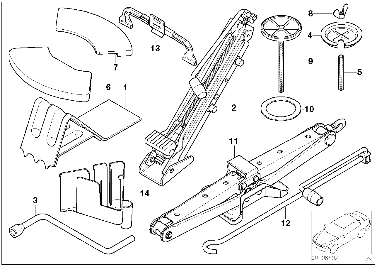BMW 71-12-1-095-396 Articulated Car Jack, Steel